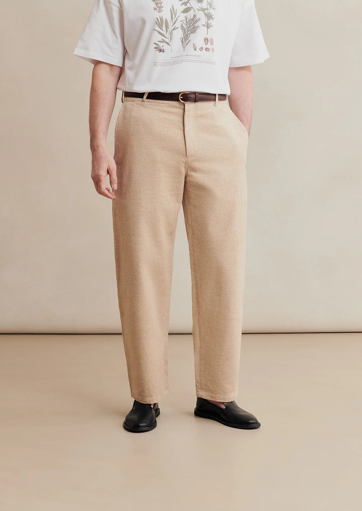 Balloon Trousers Cotton/Linen Corduroy - Undyed