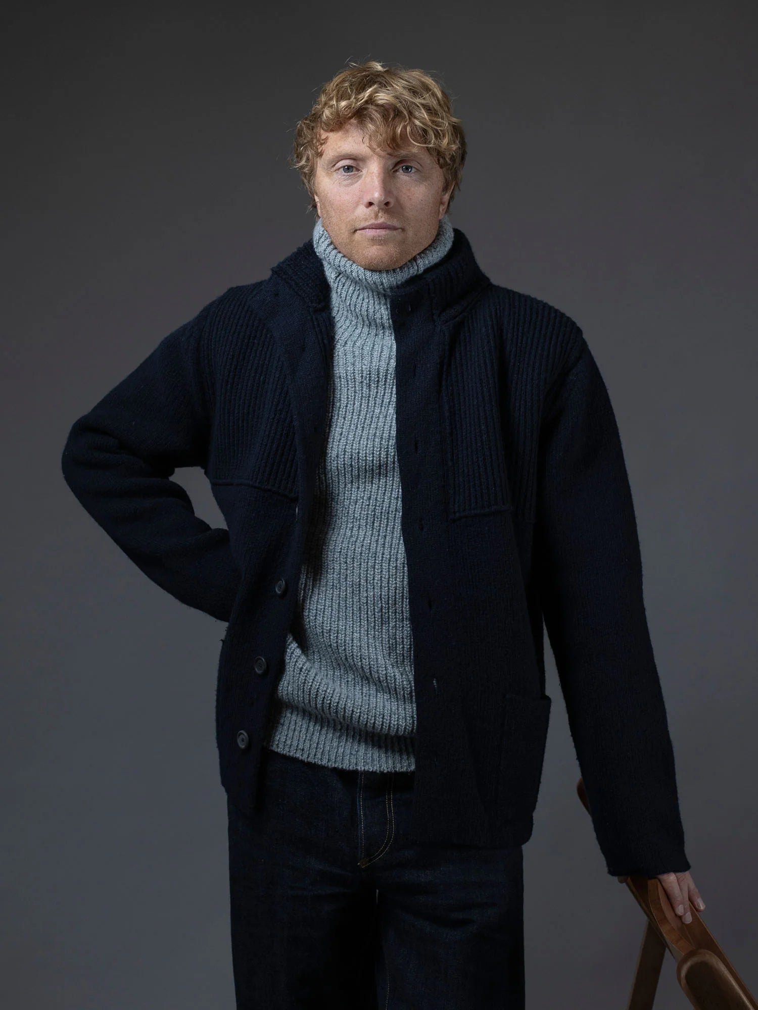 Knitted Storm Jacket - Navy