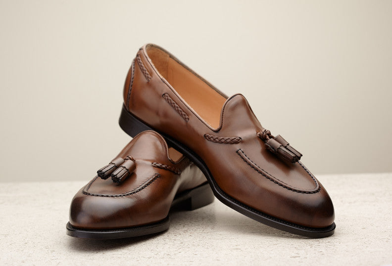 Belgravia Tassel Loafer 184 - Dark Oak Antique Calfskin
