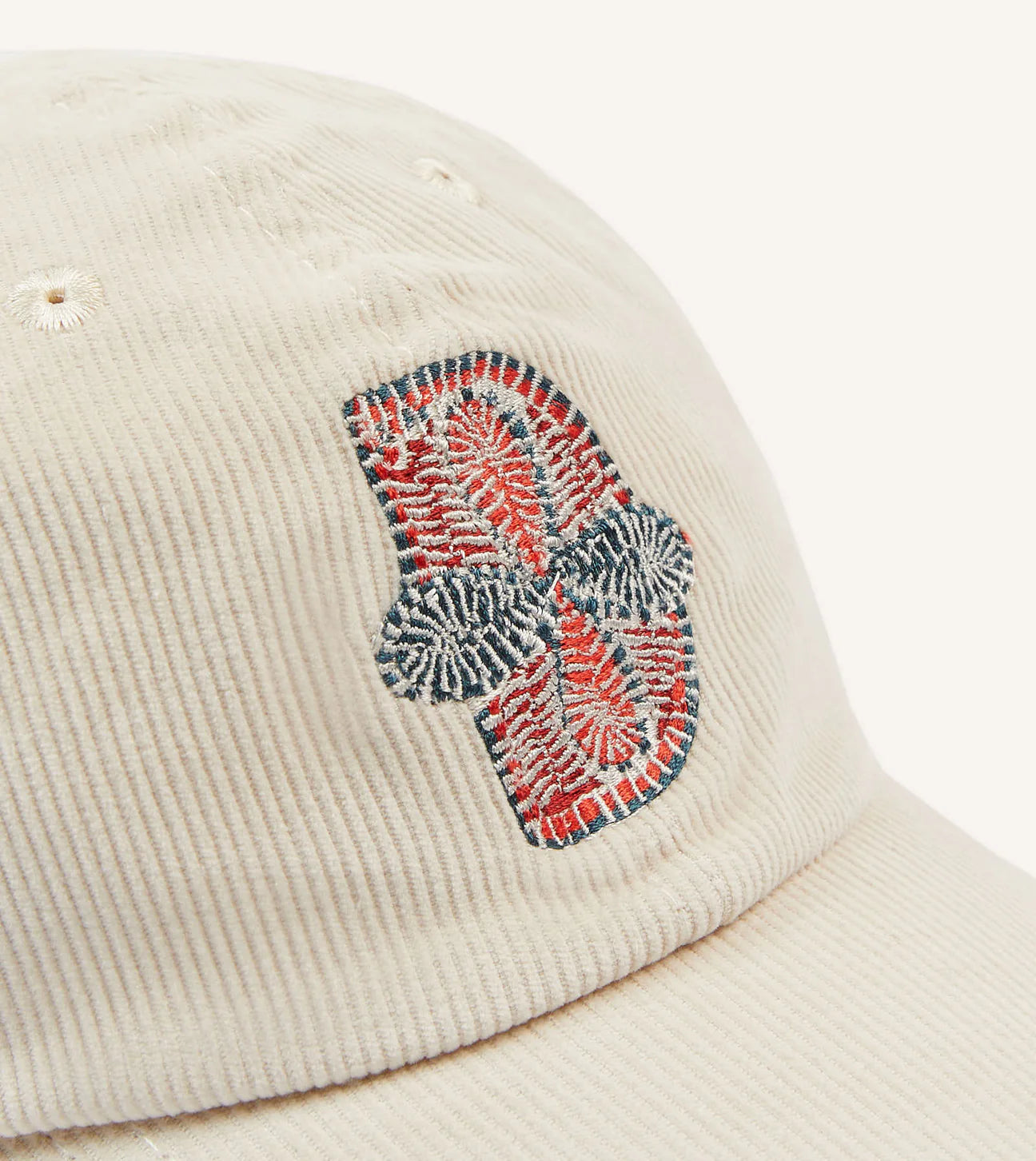 Kantha Flowers Baseball Cap - Ecru