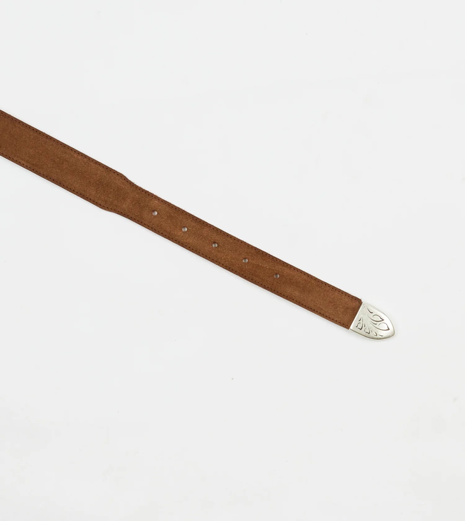 Drake's Suede Western Belt - Tobacco