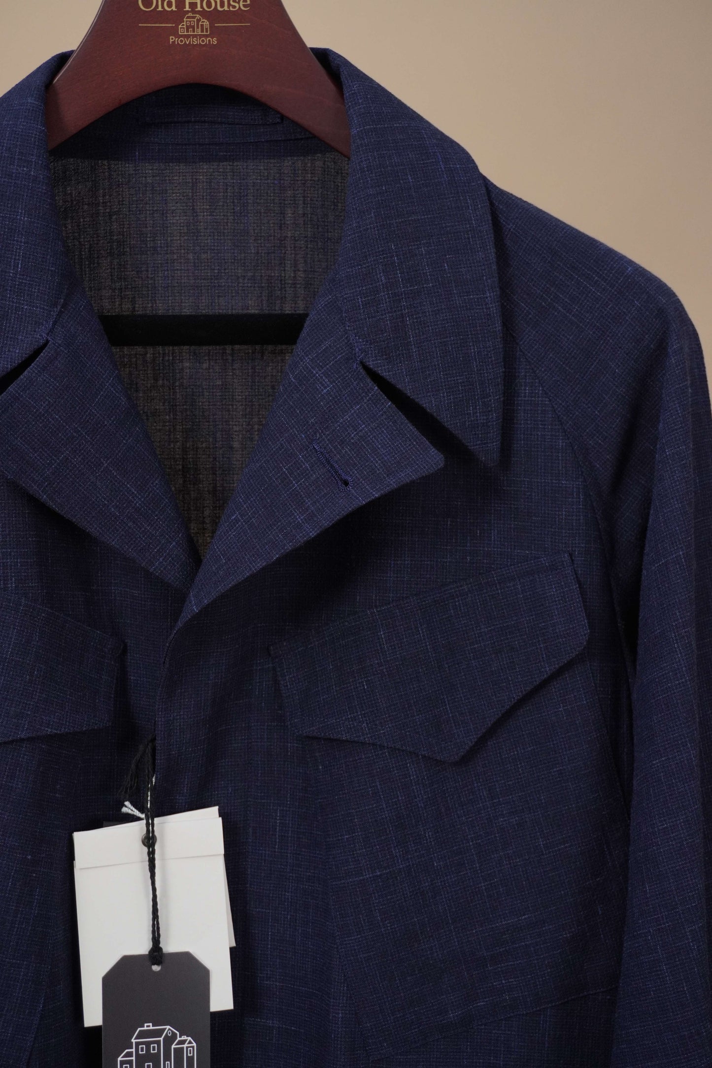 ROBERT P Jacket - Blue Wool/Linen/Mohair Ripple