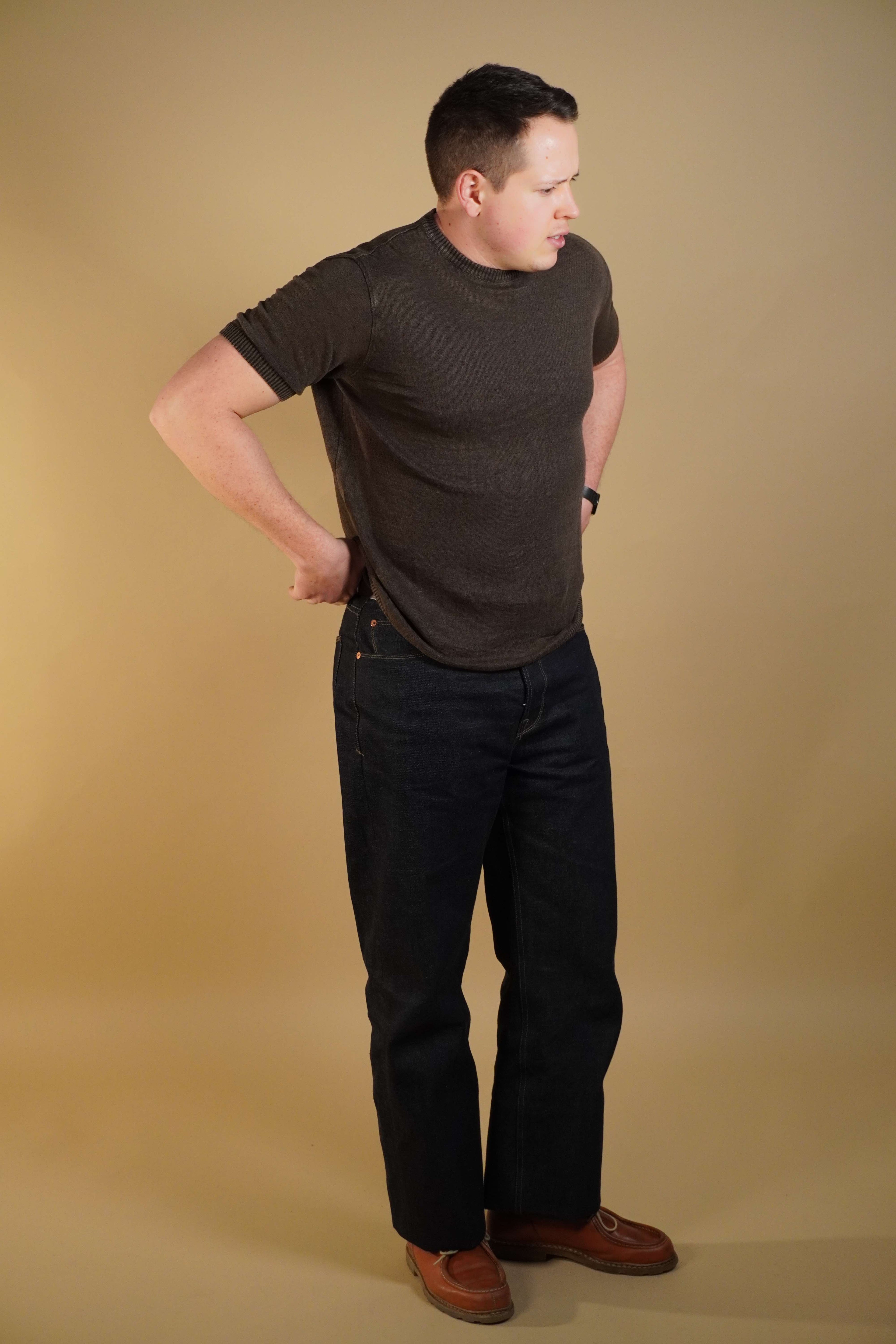 Linen Knitted T-Shirt - Brown