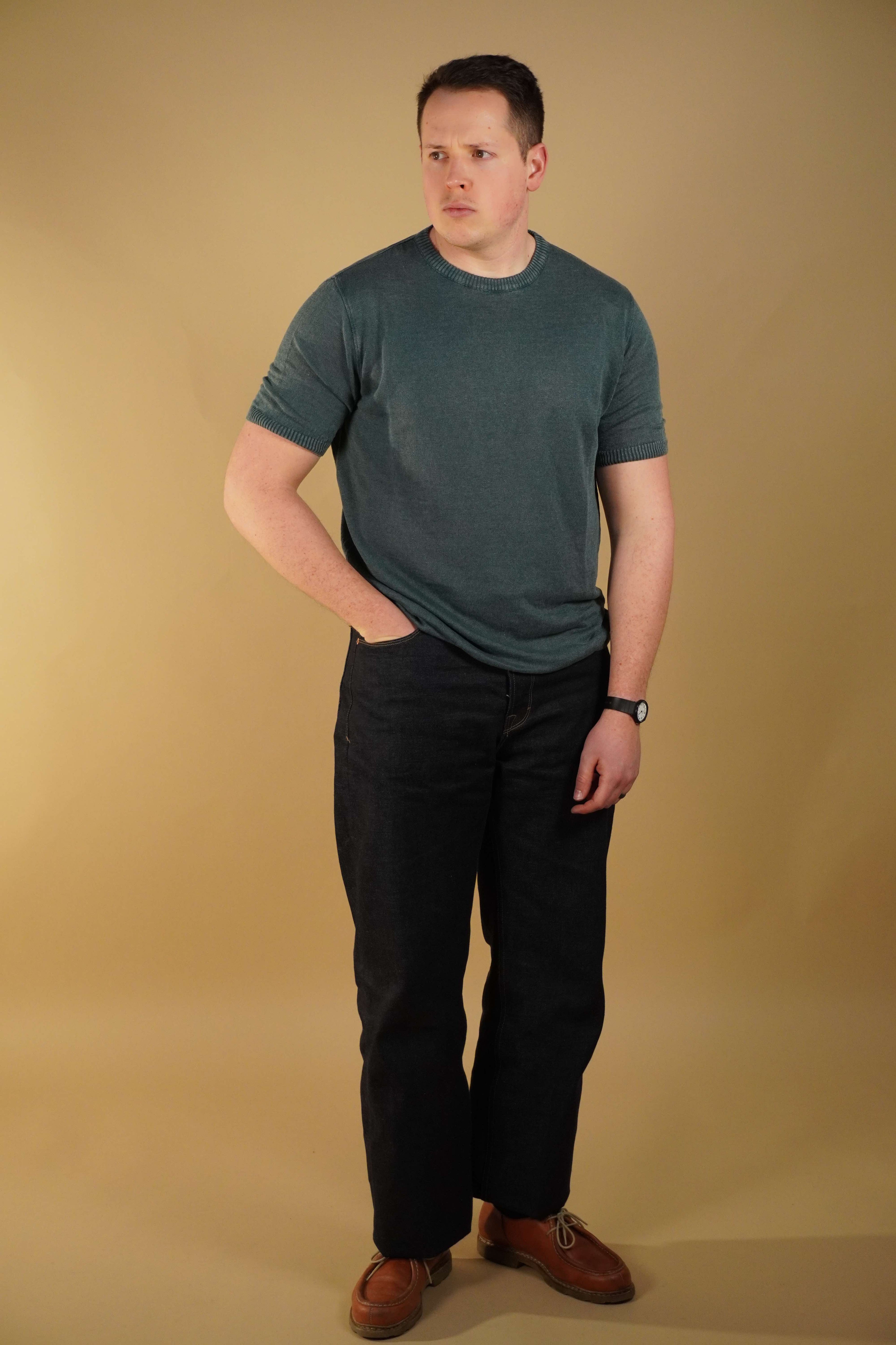 Linen Knitted T-Shirt - Oil