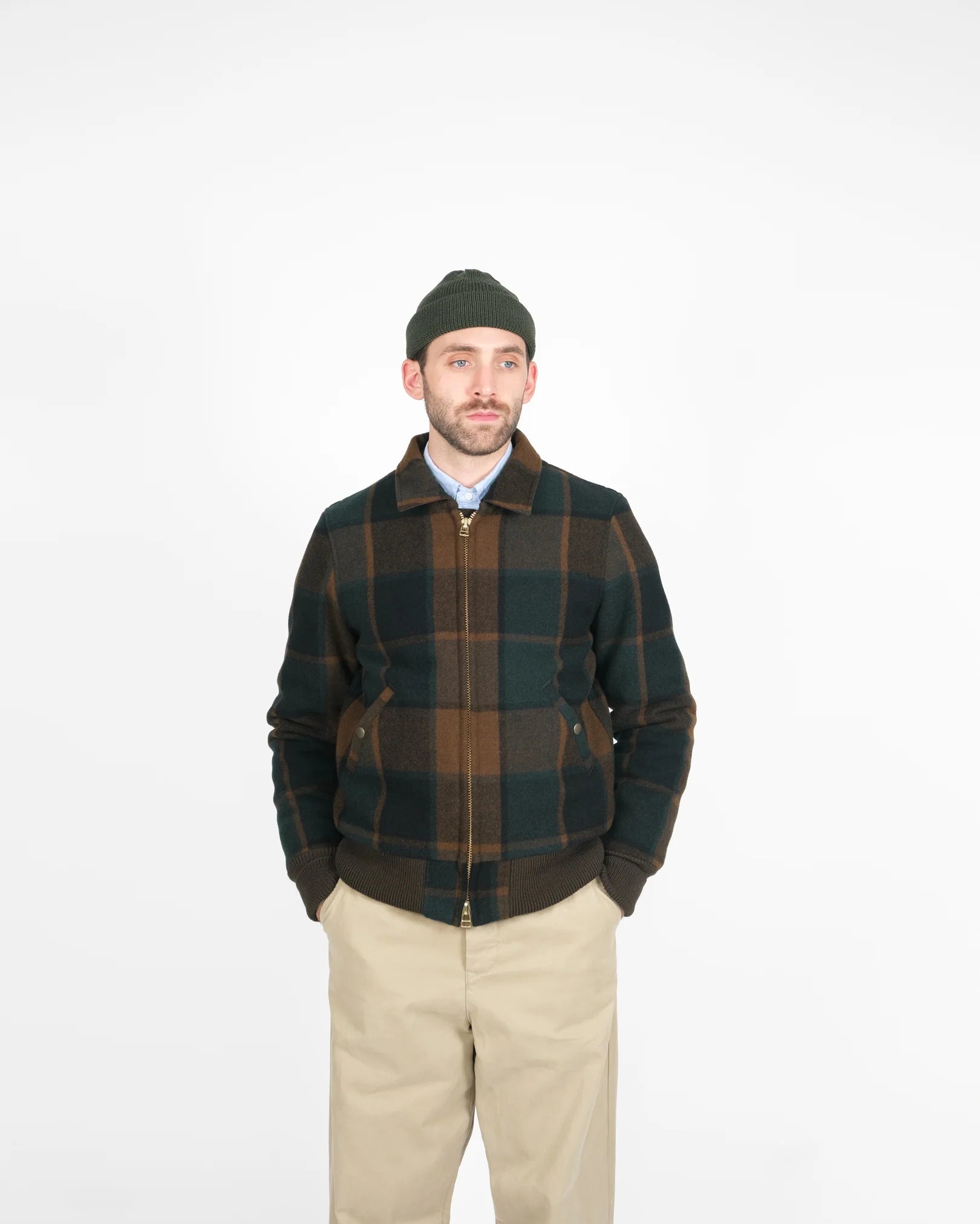 Dehen 1920 Melton Wool Weekender Jacket - Oregon Plaid