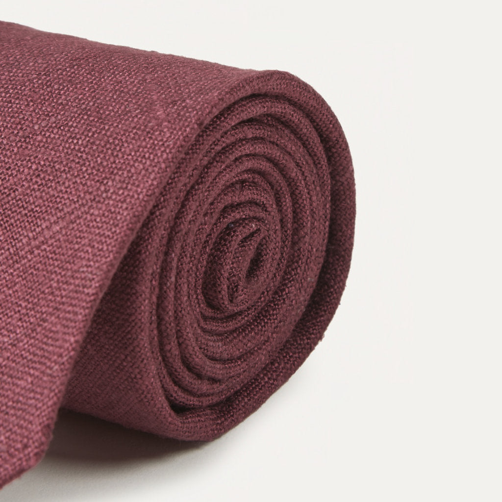 Silk Tussah Handrolled Tie; Wine