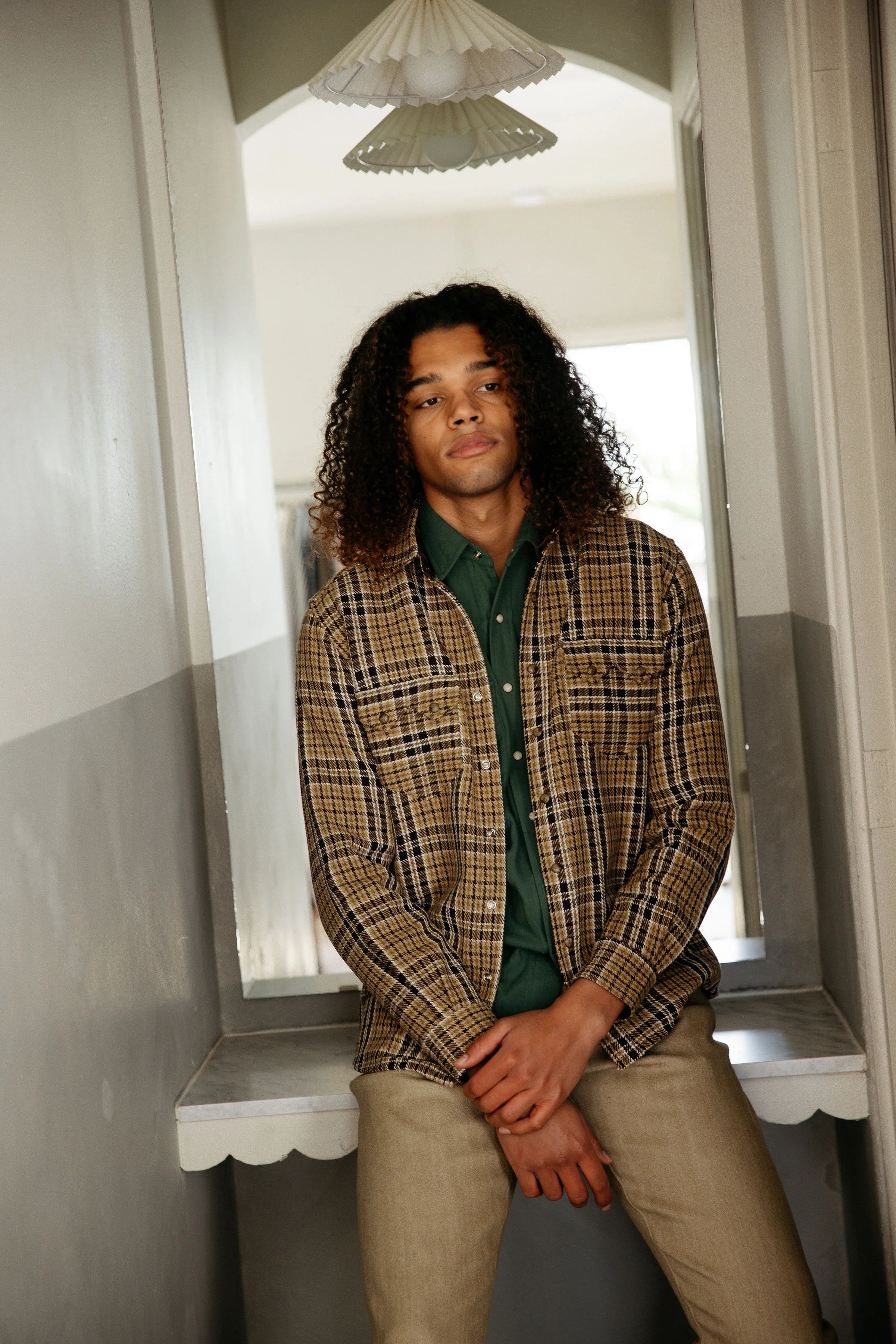 Yarn Dyed Twill Pearl Snap Shirt