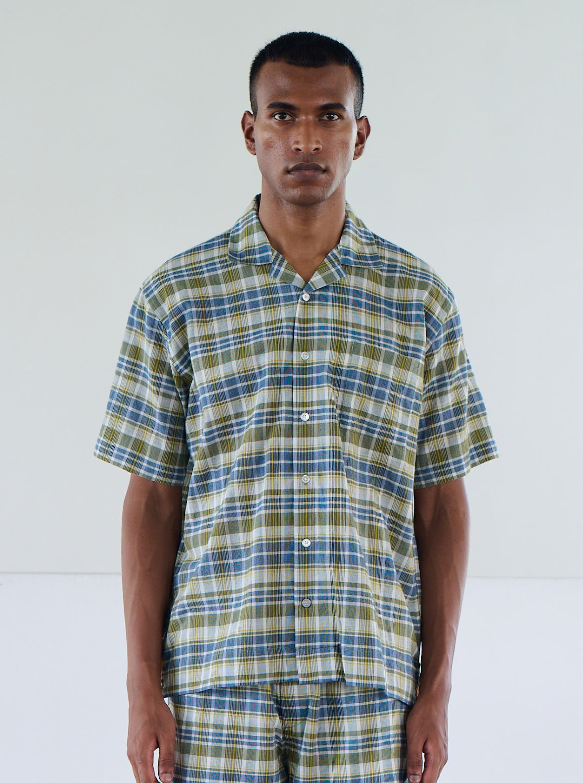 madras dress shirt Original Madras Trading Co. Cuban Short Sleeve Shirt S