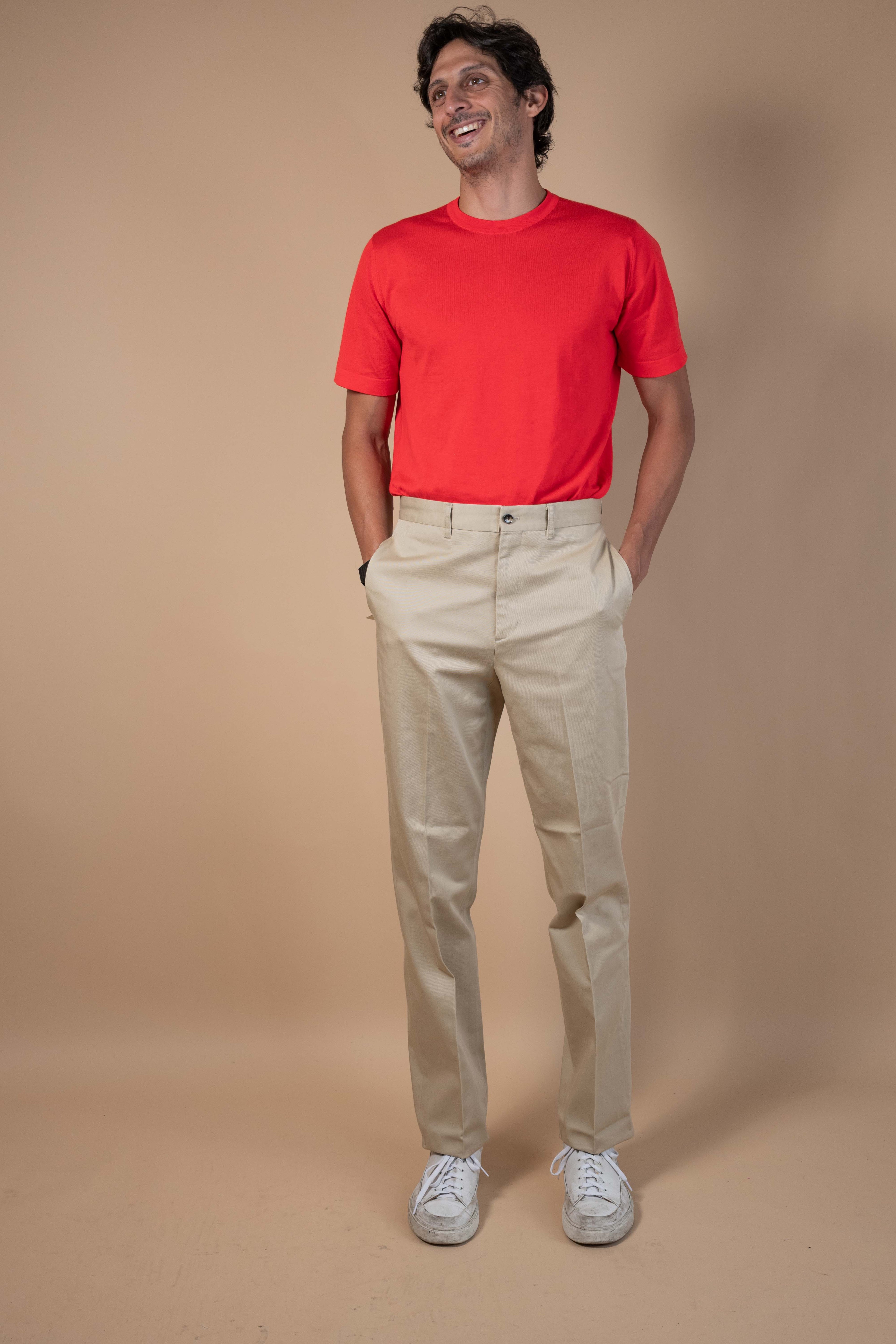 Khaki Flat Front Chinos - 1952UC