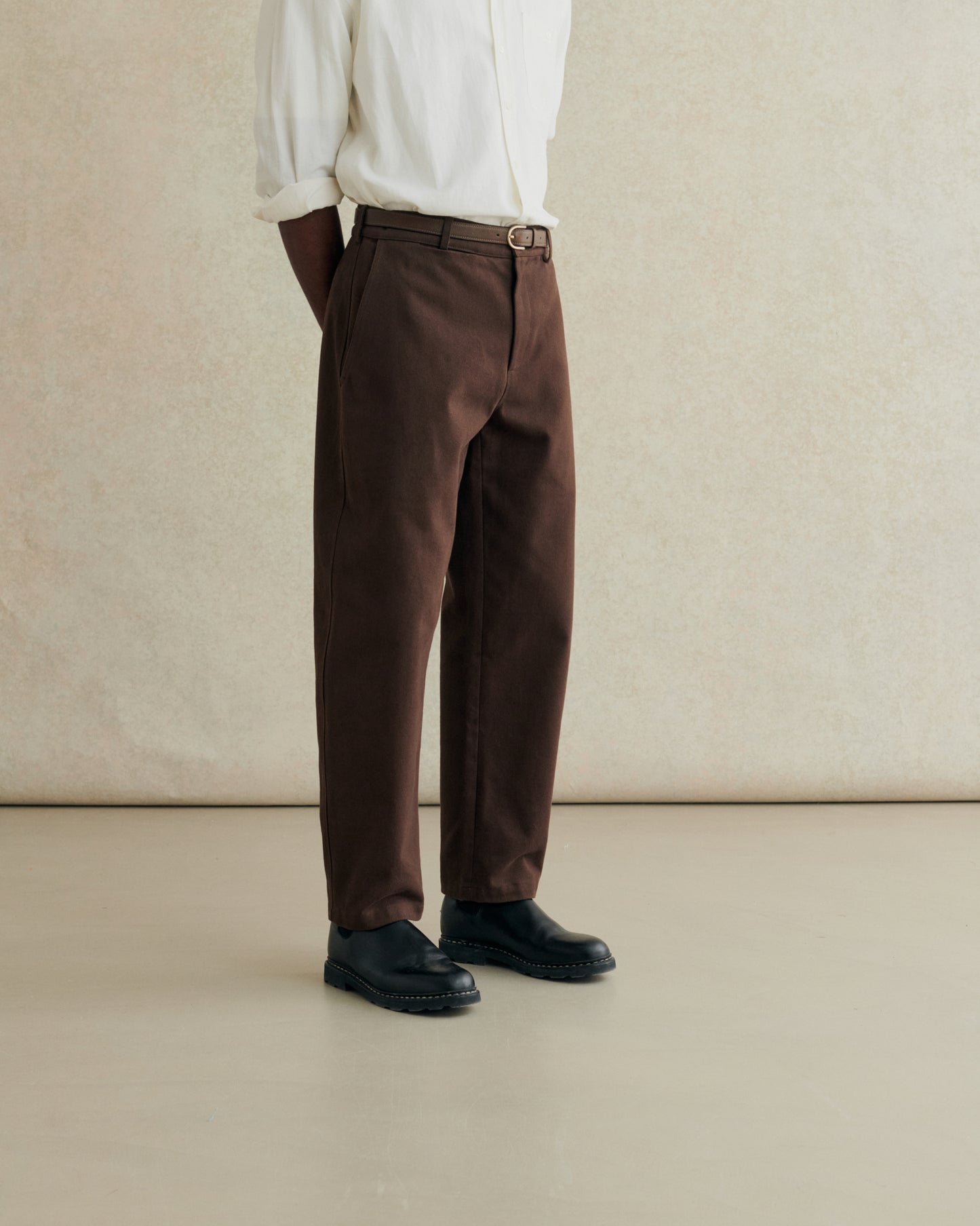 Balloon Trouser Heavy Cotton Drill - Brown