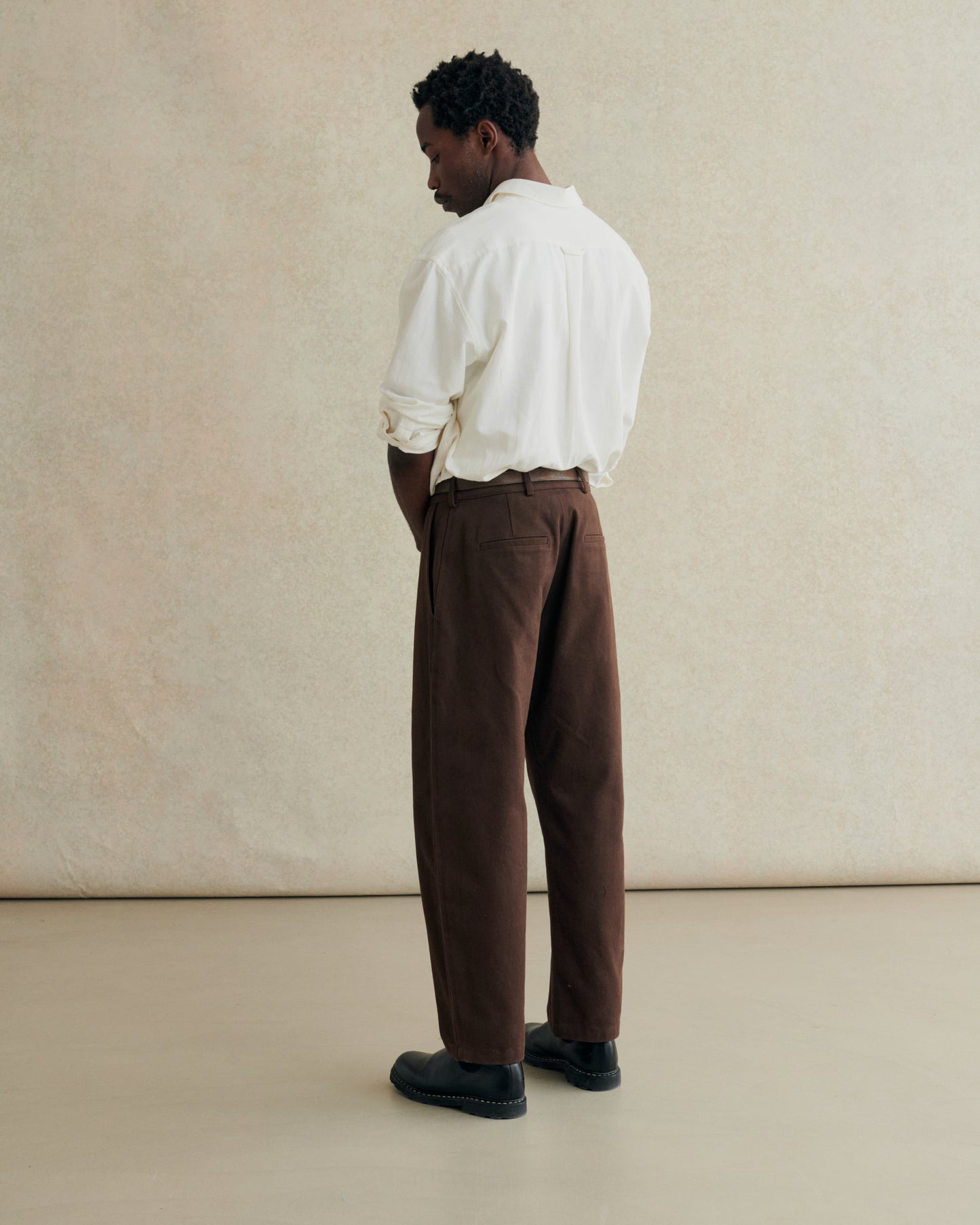 Balloon Trouser Heavy Cotton Drill - Brown