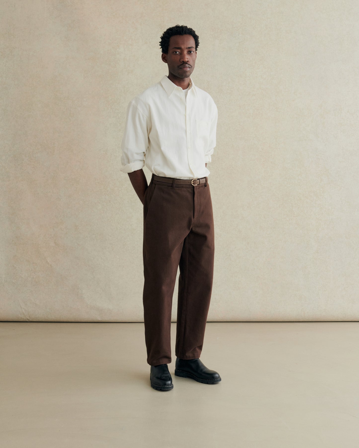 Balloon Trouser Heavy Cotton Drill - Brown
