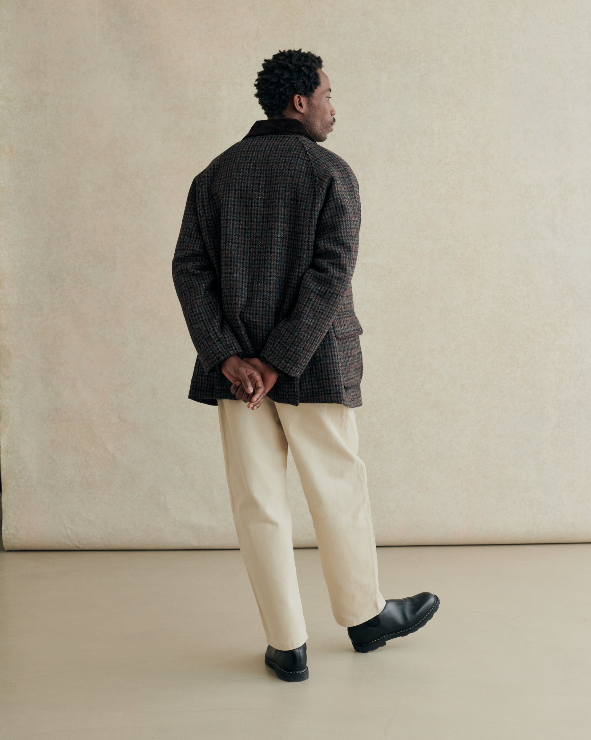 Harris Tweed Forest Jacket - Navy Houndstooth