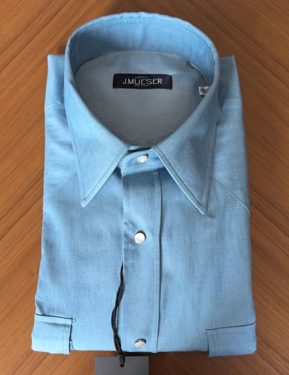 Light-Wash Denim Neapolitan Pearl Snap