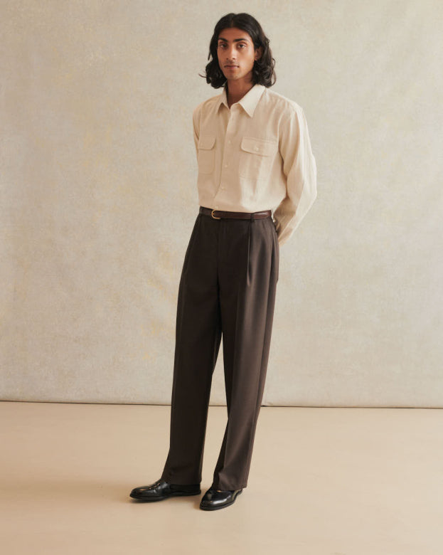 Artist Shirt Cotton Hemp Gabardine - Undyed