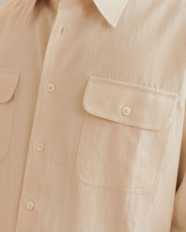 Artist Shirt Cotton Hemp Gabardine - Undyed