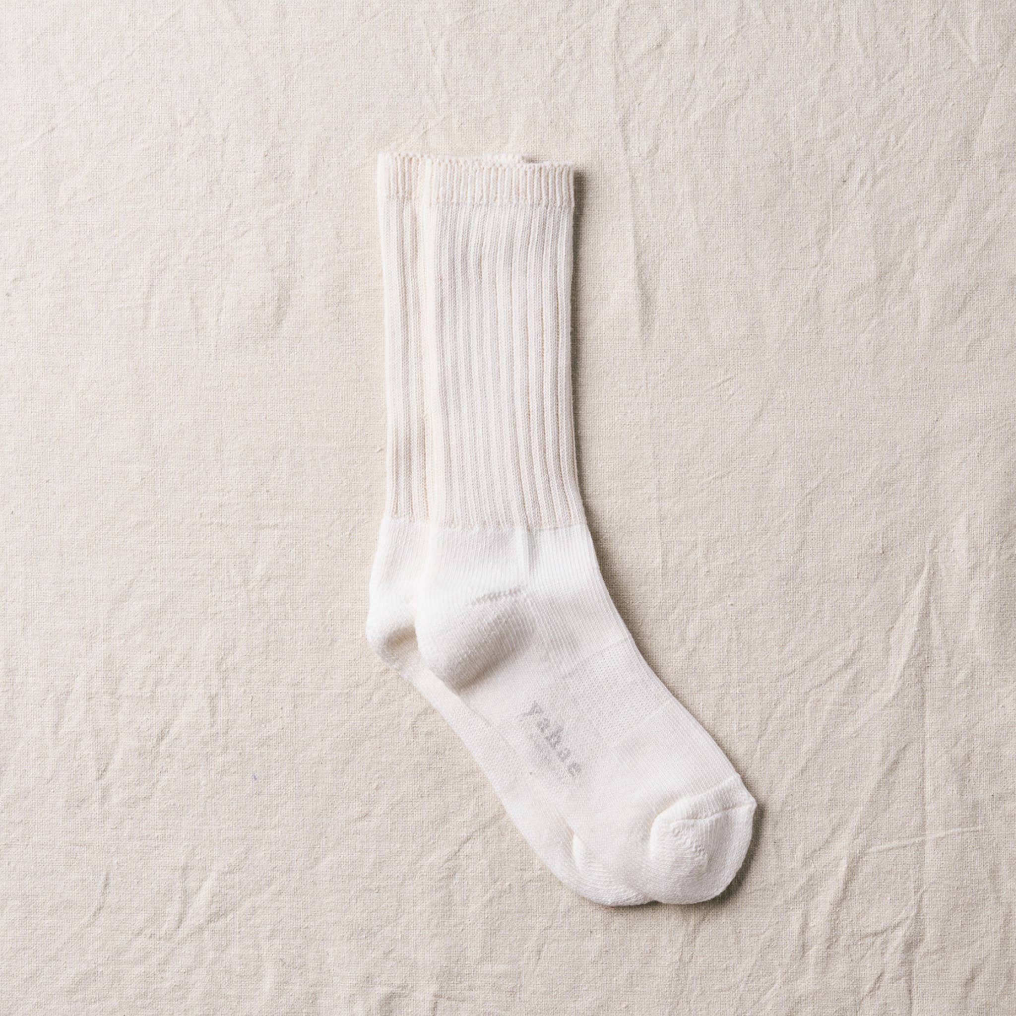 Organic Cotton Pile Crew Socks - Natural