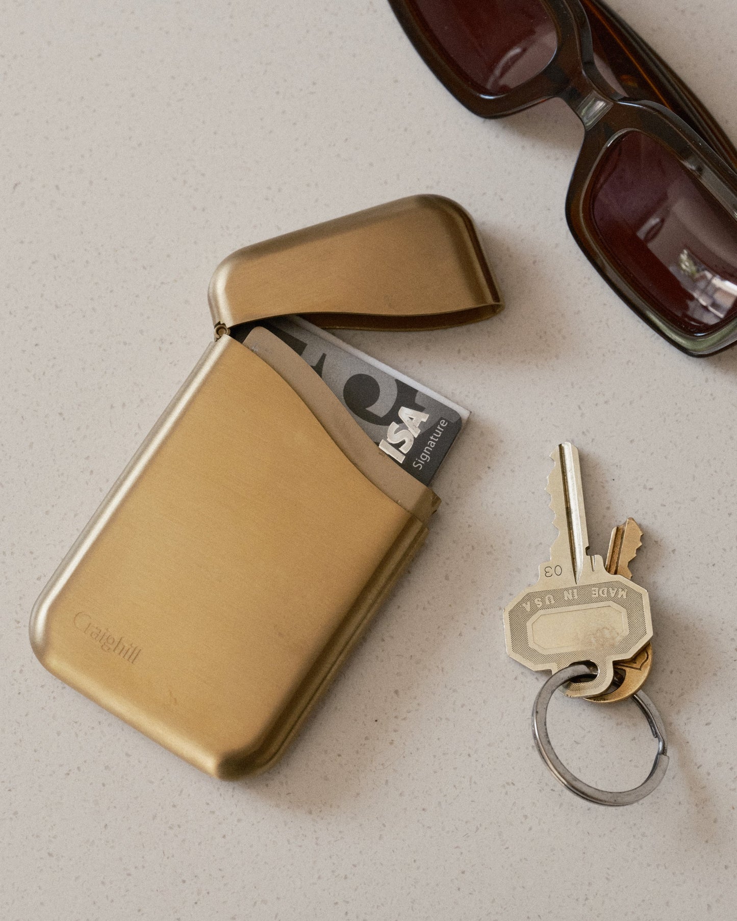 Summit Card Case - Brass