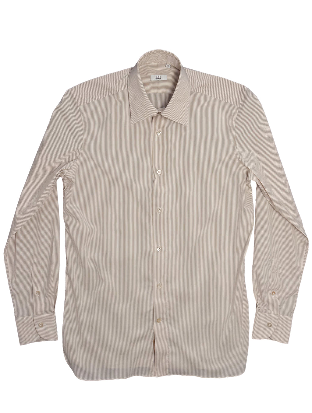 Cotton Camel Hair Stripe Shirt - Camel