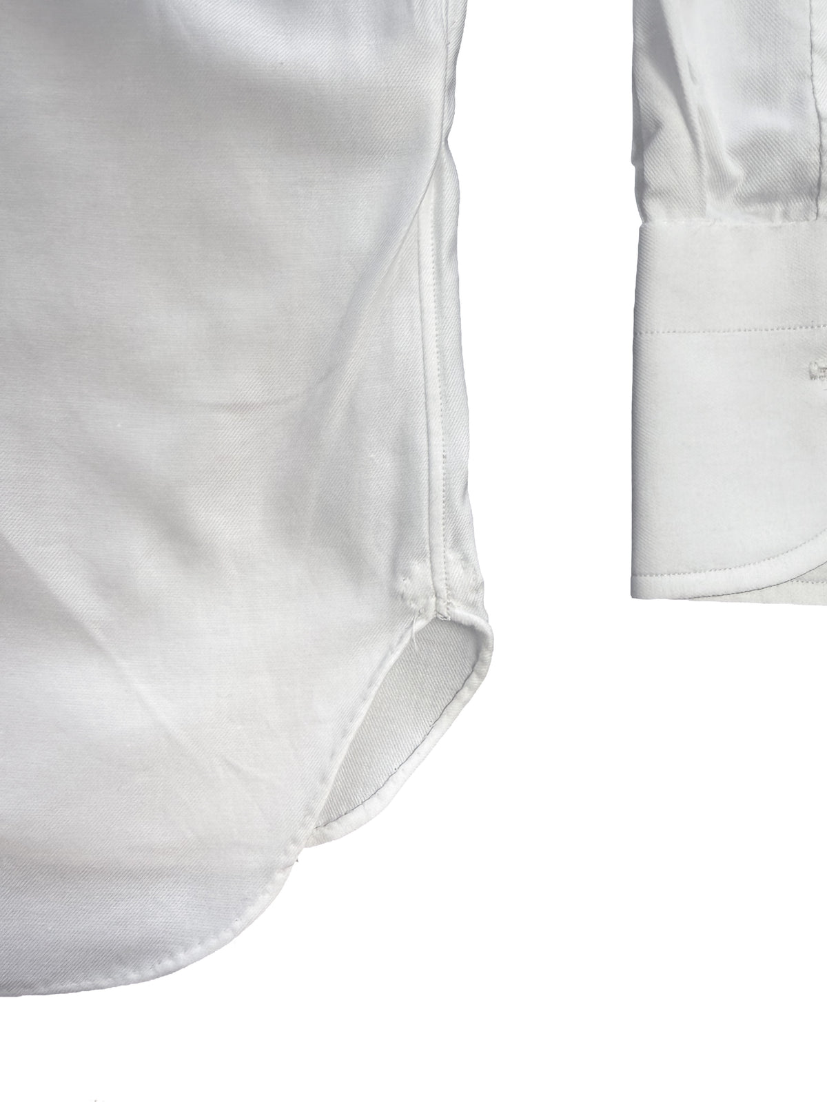 100Hands Gold Line white twill dress shirt with classic collar and long sleeves