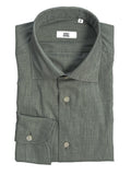 Micro Herringbone Shirt - Sage Green