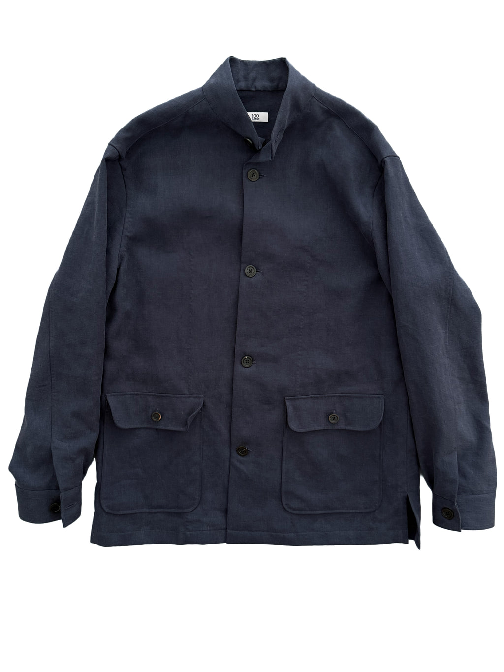 Solbiati Art du Lin Mandarin Collar Jacket - Blue