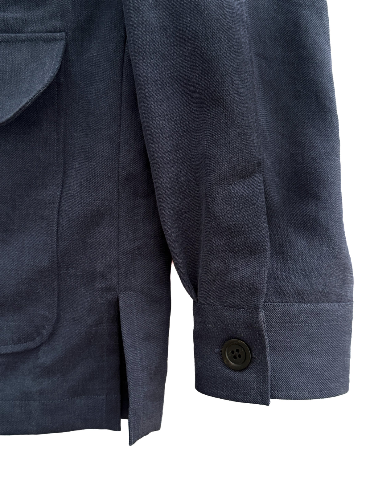Solbiati Art du Lin Mandarin Collar Jacket - Blue