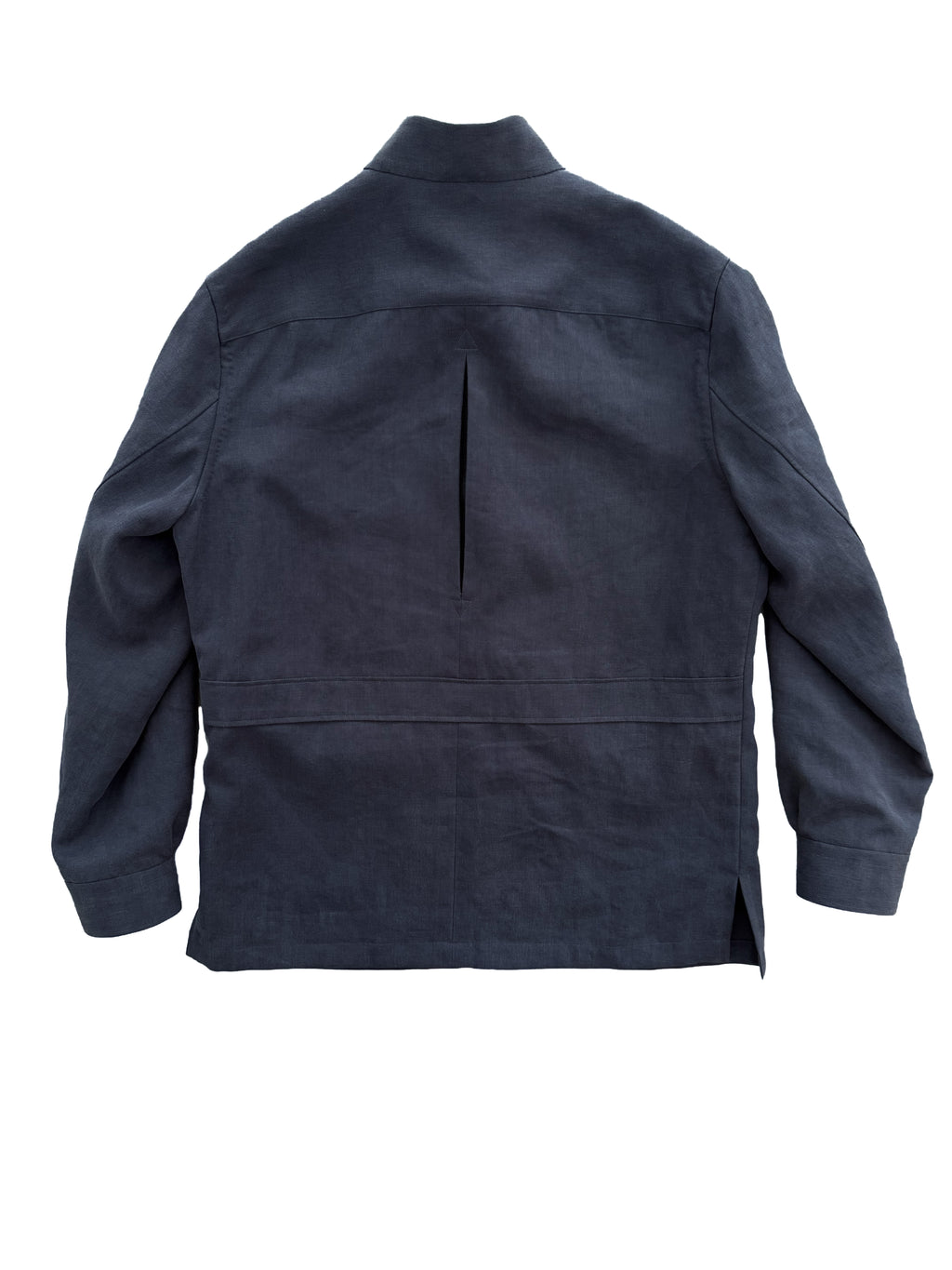 Solbiati Art du Lin Mandarin Collar Jacket - Blue