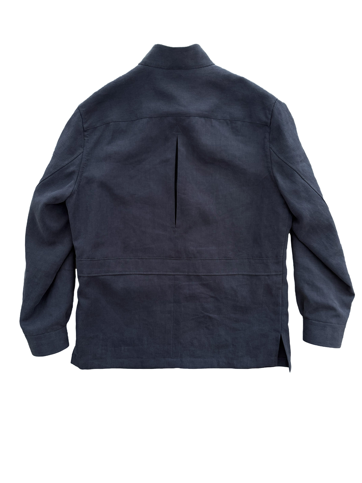 Solbiati Art du Lin Mandarin Collar Jacket - Blue