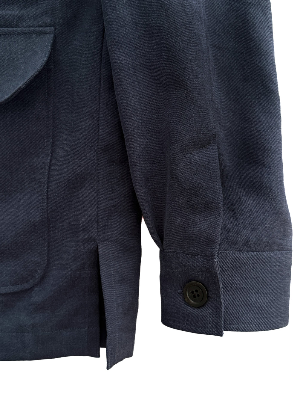 Solbiati Art du Lin Mandarin Collar Jacket - Blue
