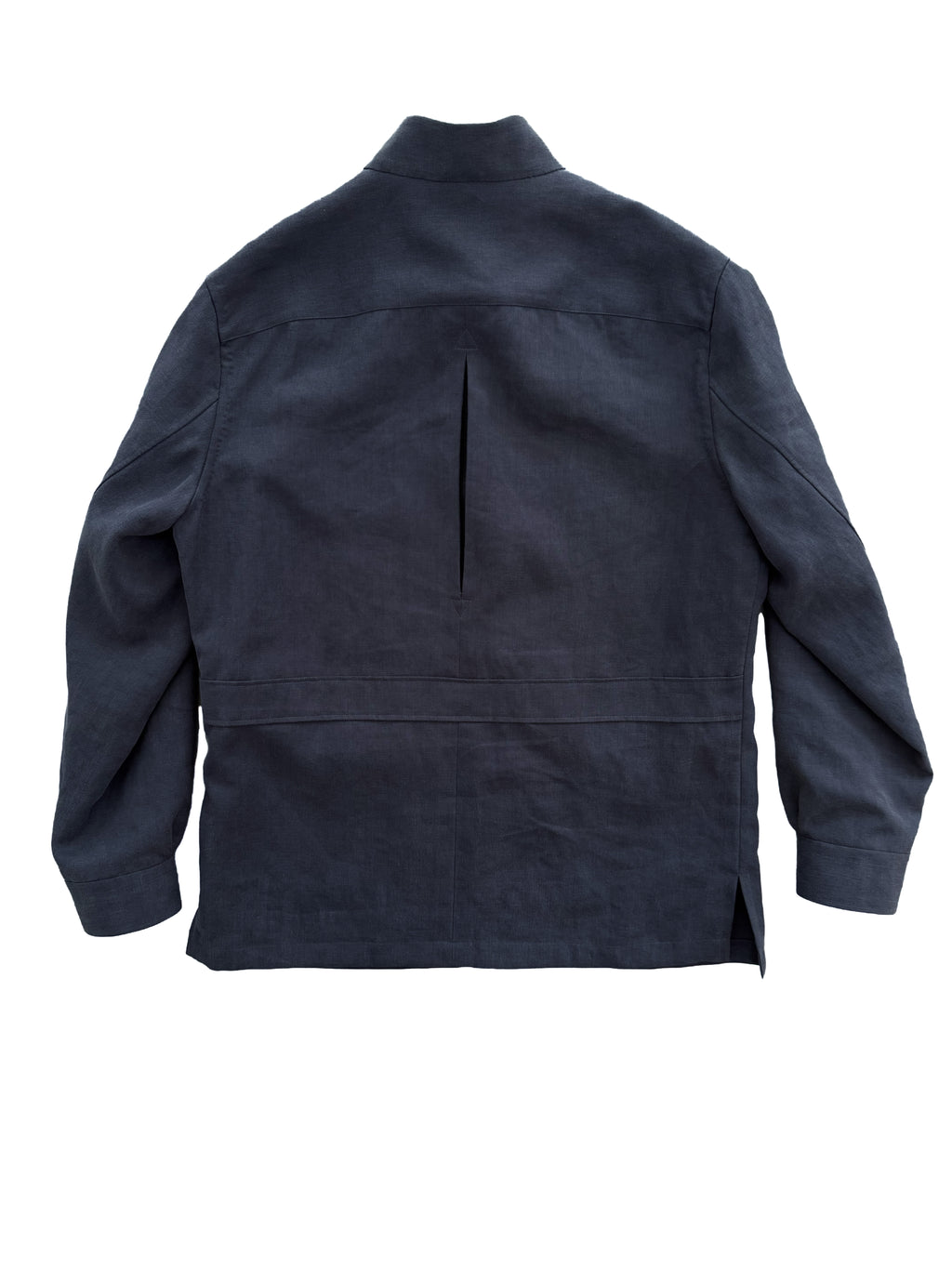 Solbiati Art du Lin Mandarin Collar Jacket - Blue