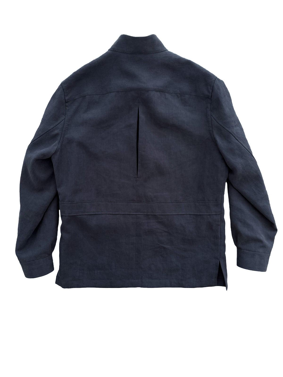 Solbiati Art du Lin Mandarin Collar Jacket - Blue