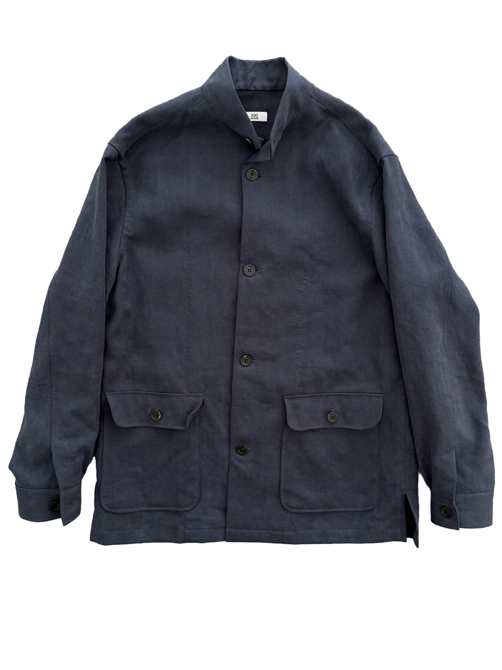 Solbiati Art du Lin Mandarin Collar Jacket - Blue