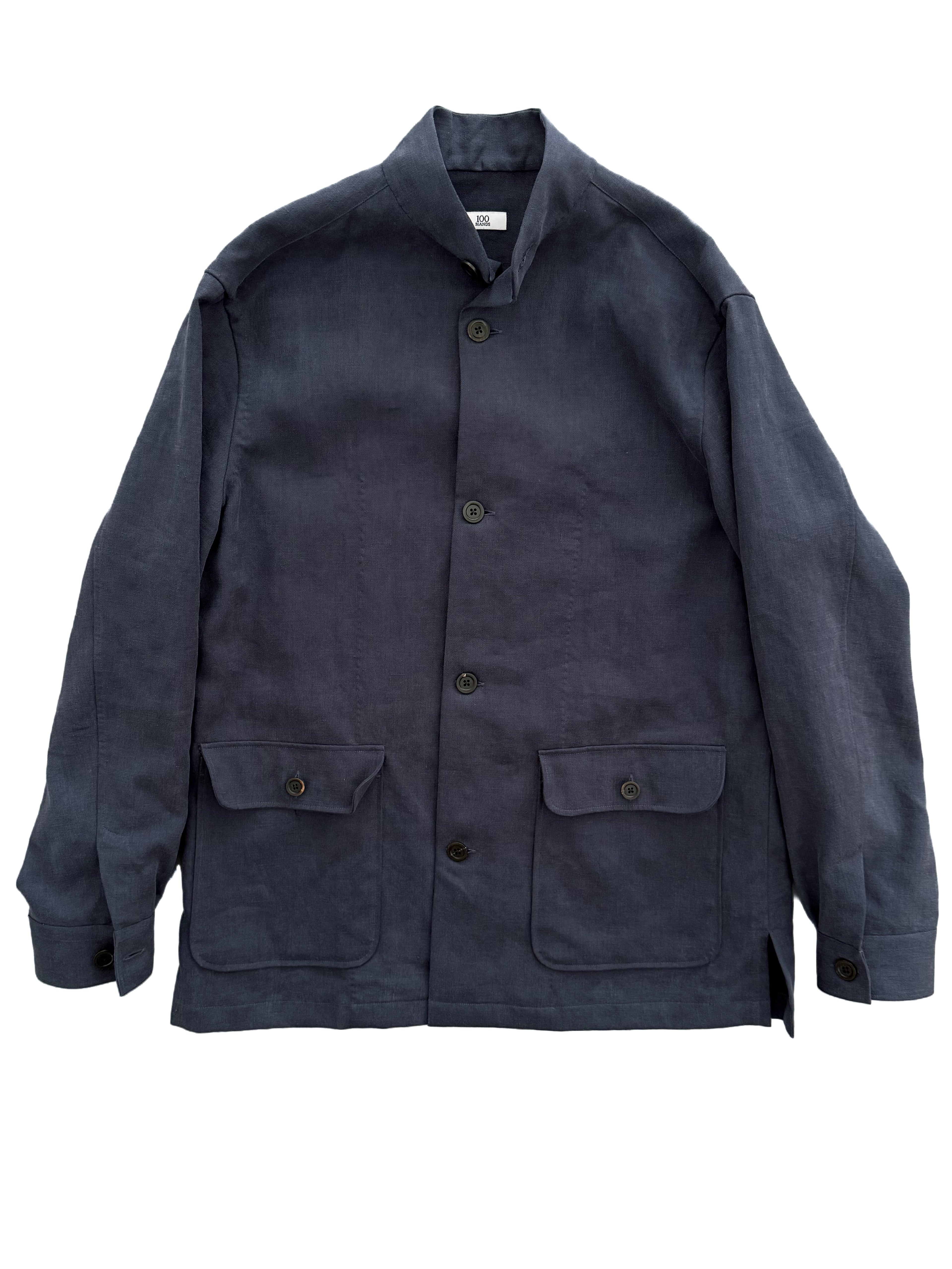 Solbiati Art du Lin Mandarin Collar Jacket - Blue