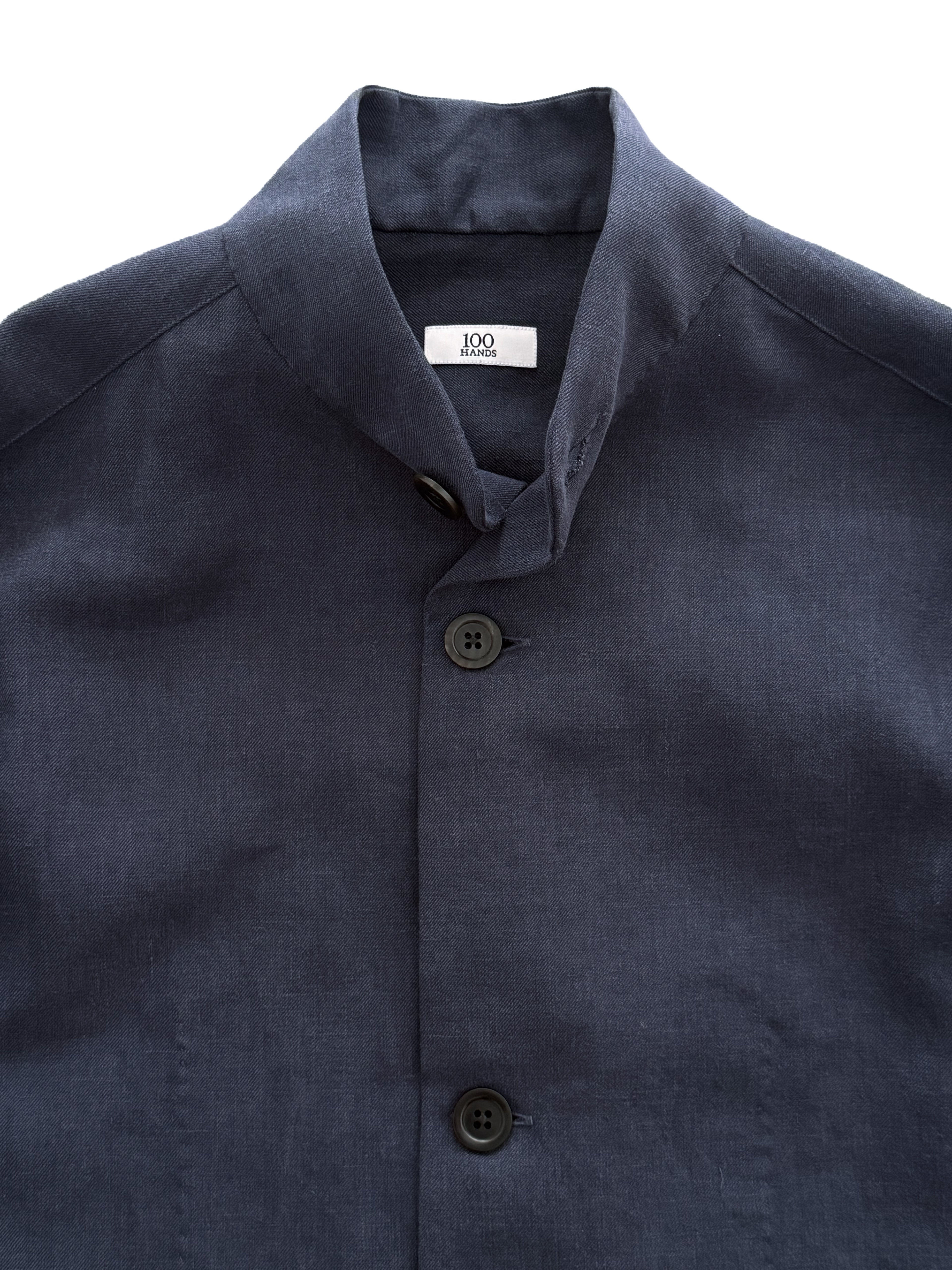 Solbiati Art du Lin Mandarin Collar Jacket - Blue