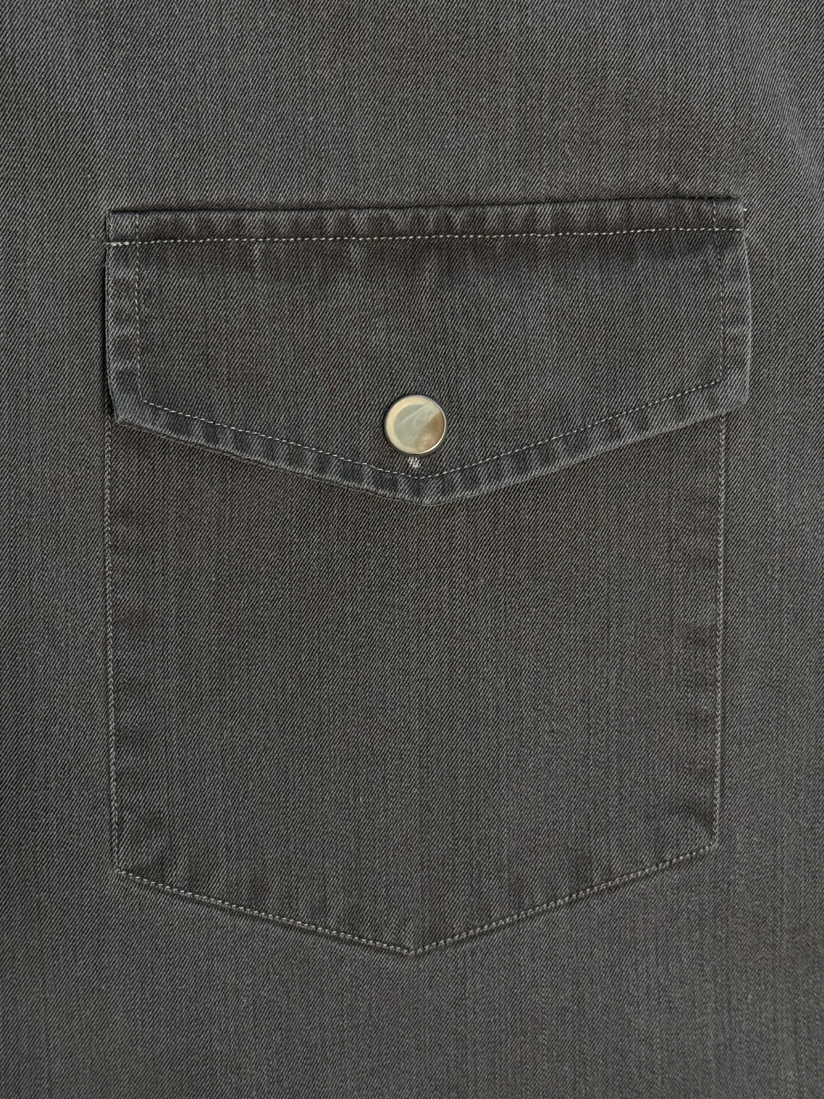 100Hands gray denim western shirt front view