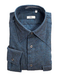 Brushed Oxford Western Shirt - Blue