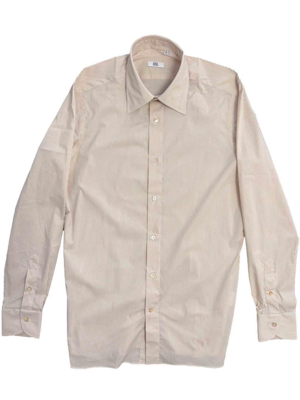 Cotton Camel Hair Stripe Shirt - Camel