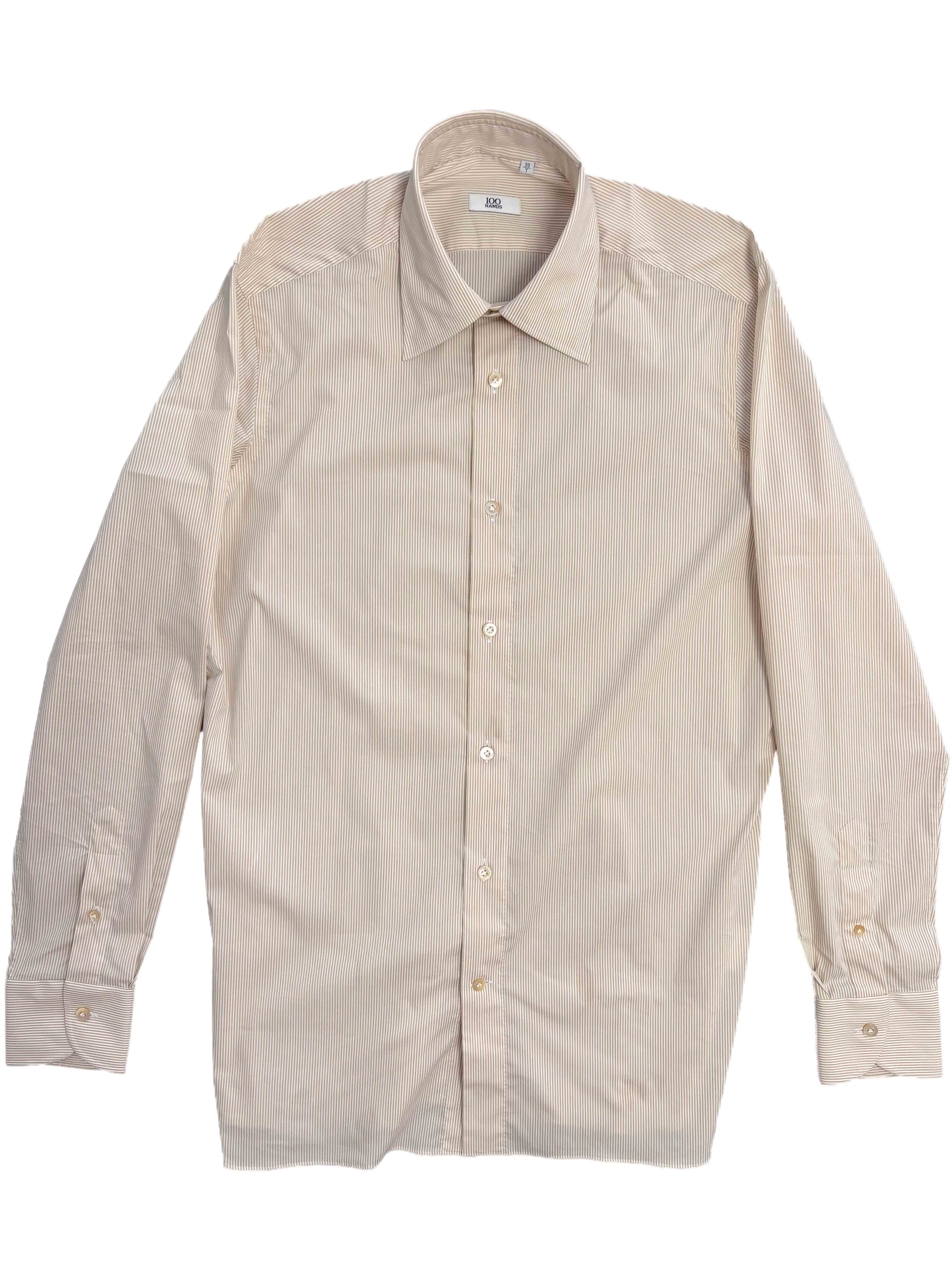 Cotton Camel Hair Stripe Shirt - Camel