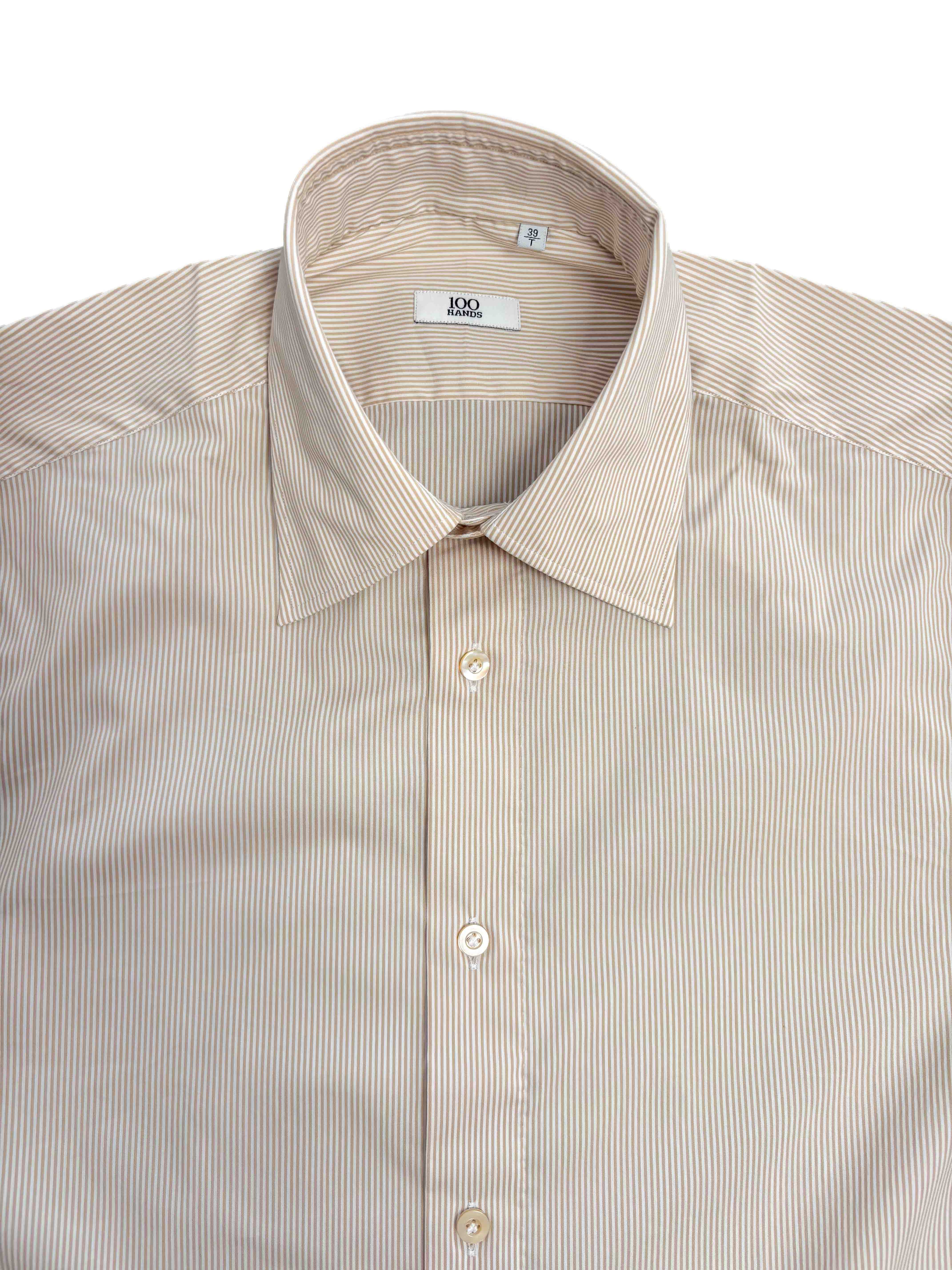 Cotton Camel Hair Stripe Shirt - Camel