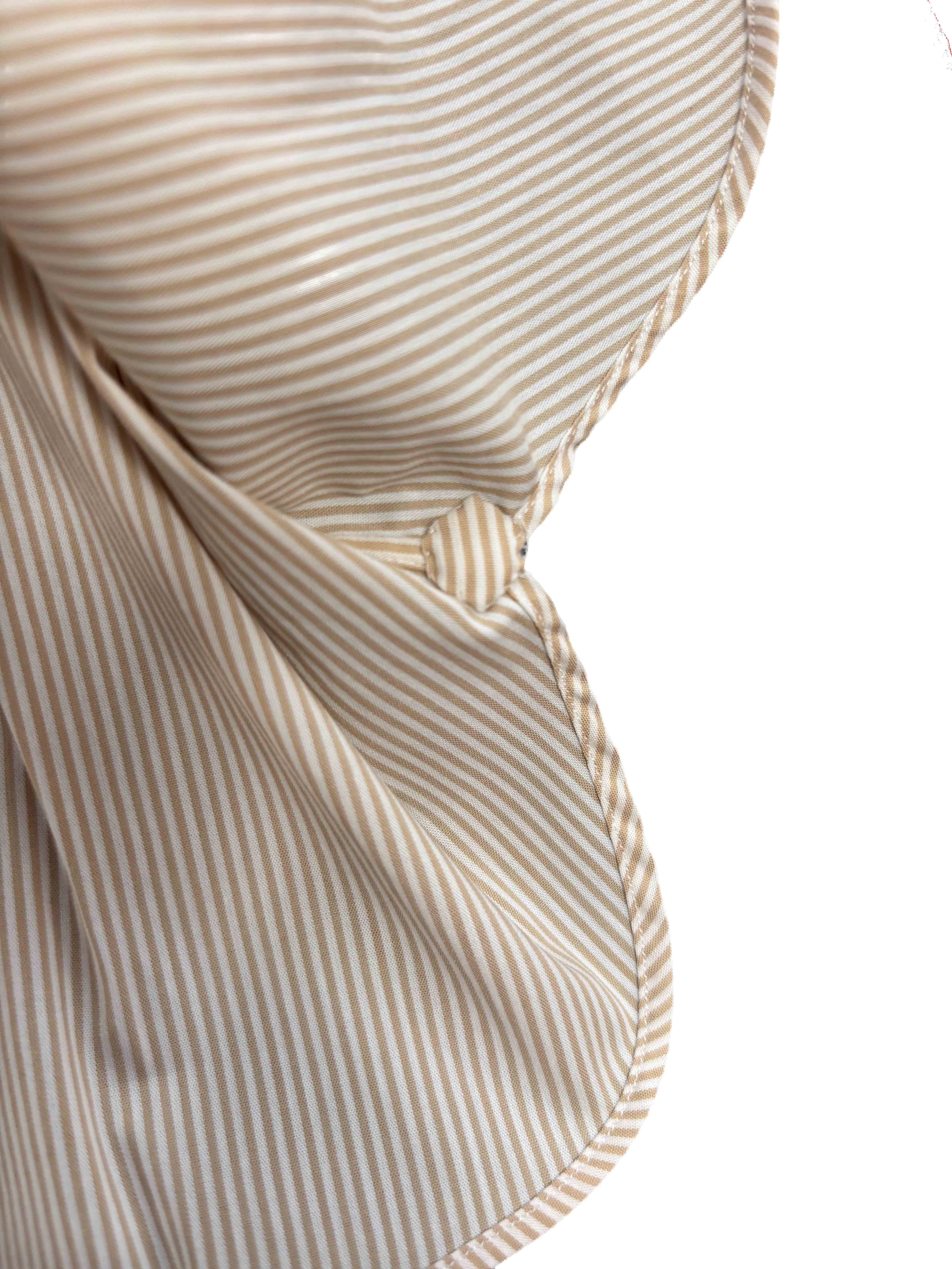 Cotton Camel Hair Stripe Shirt - Camel