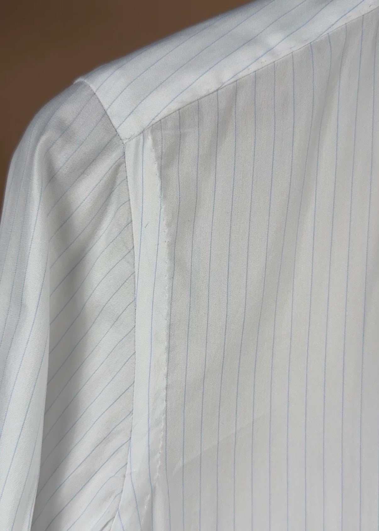 Cotton Linen Pin Stripe Shirt - White/Blue