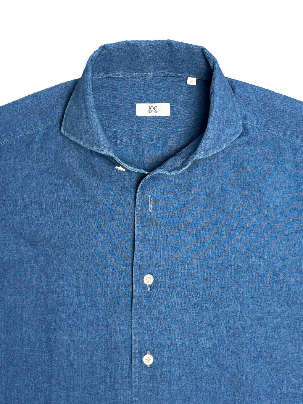 One Piece Collar Japanese Selvedge Chambray Shirt - Indigo