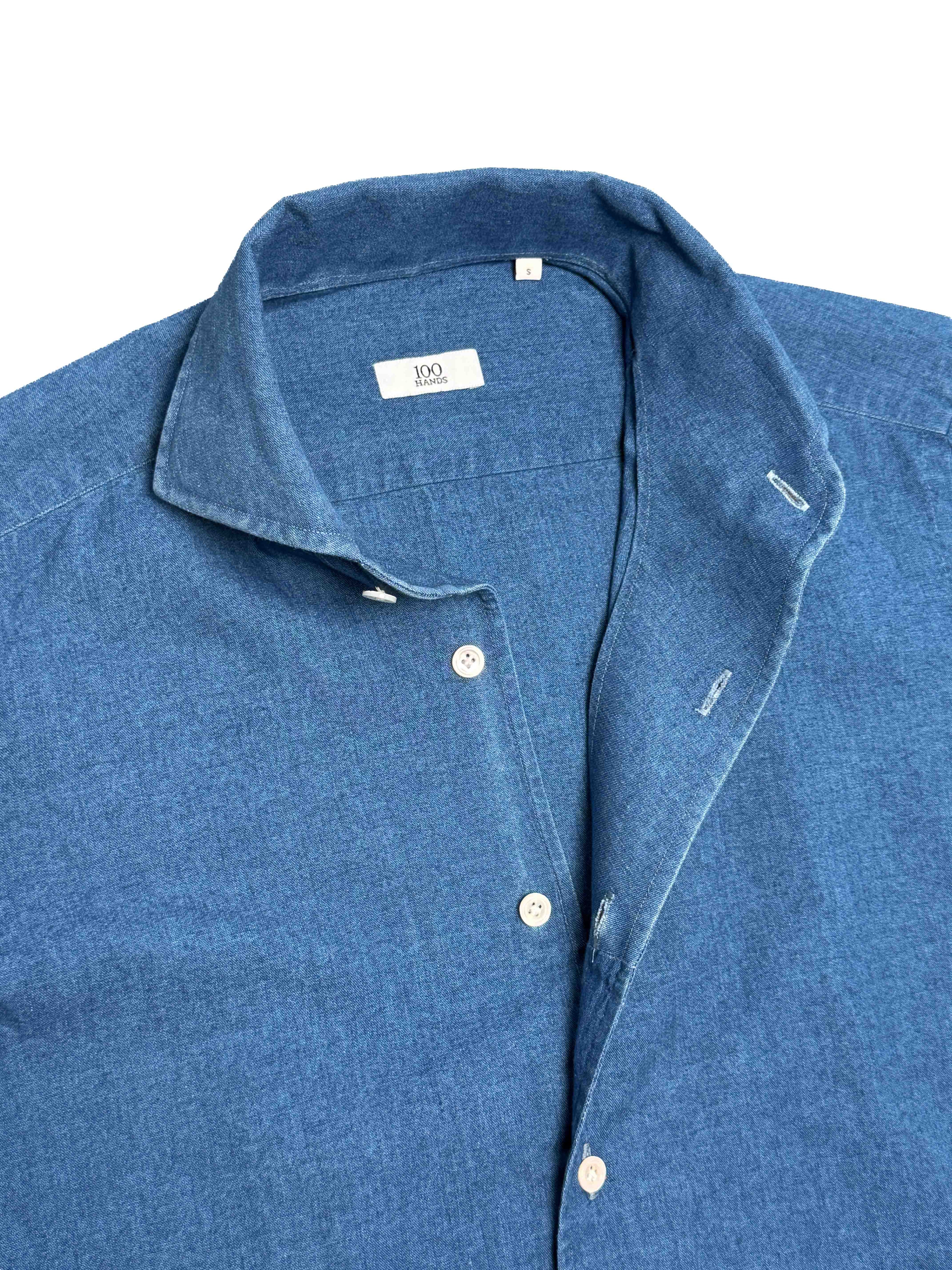 One Piece Collar Japanese Selvedge Chambray Shirt - Indigo