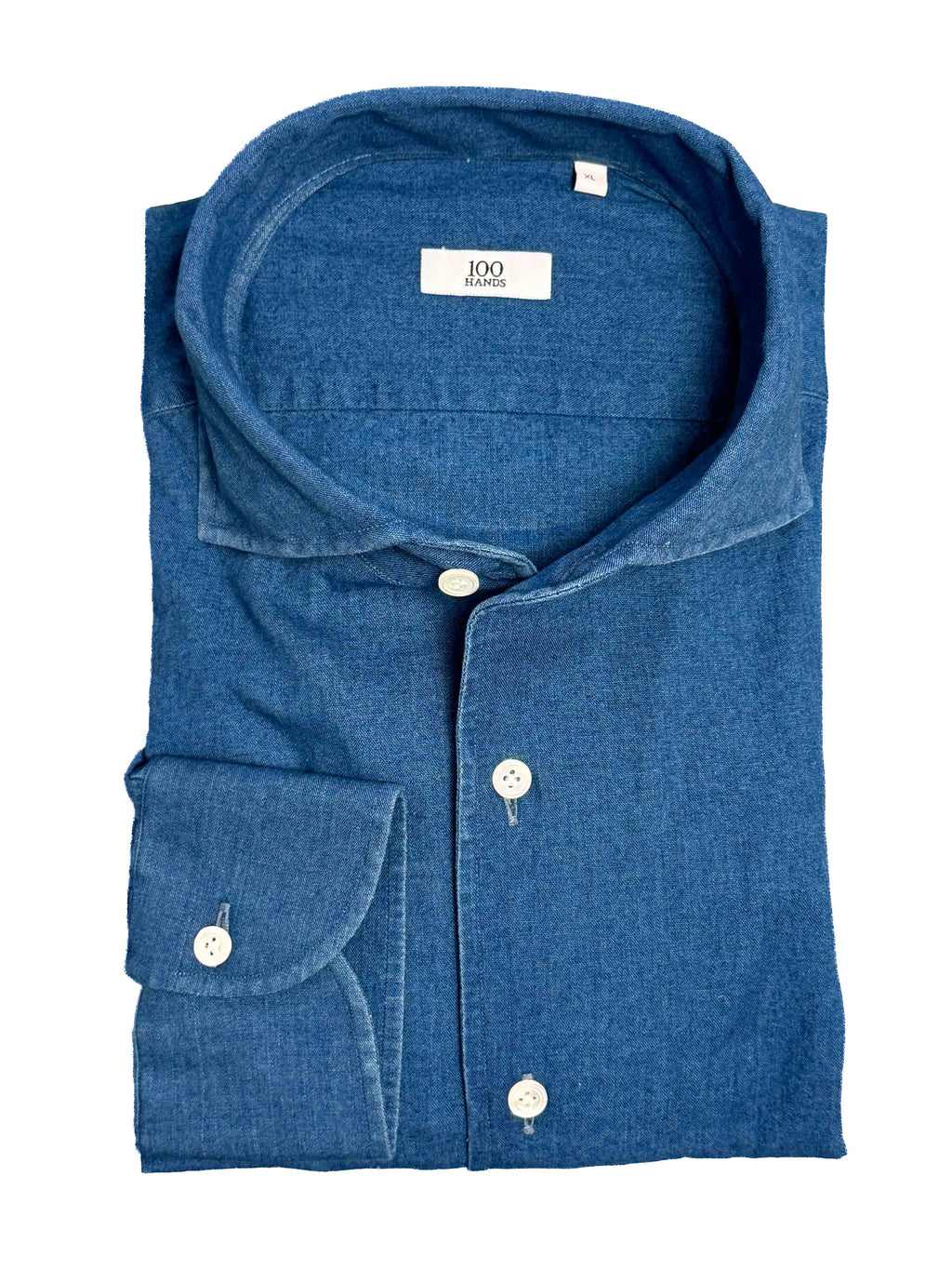 One Piece Collar Japanese Selvedge Chambray Shirt - Indigo