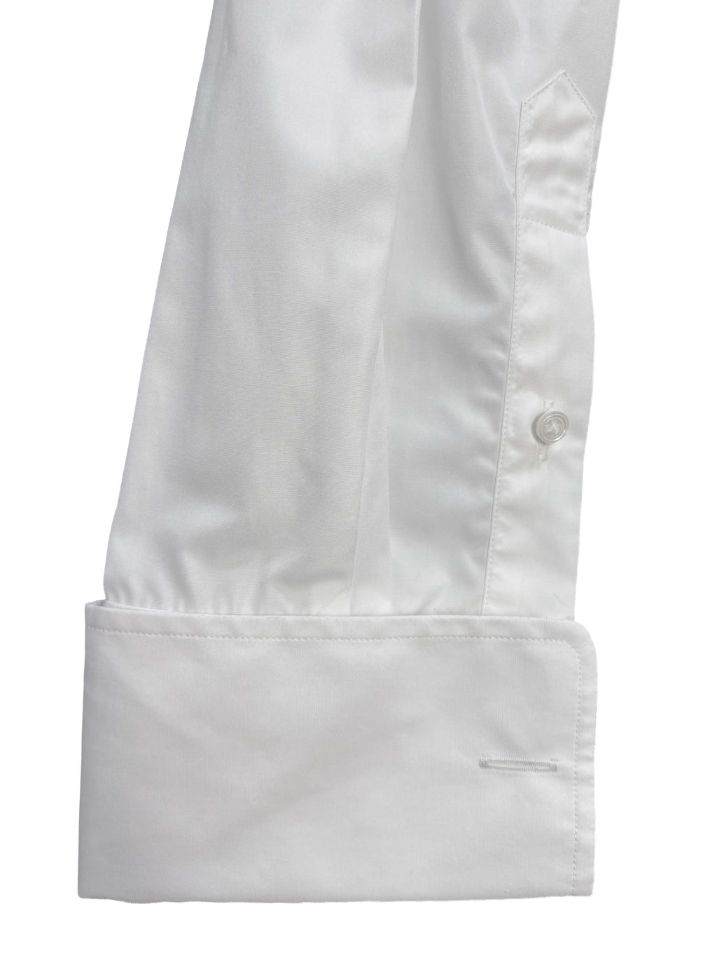 Pleated Tuxedo Shirt Concealed Placket - White