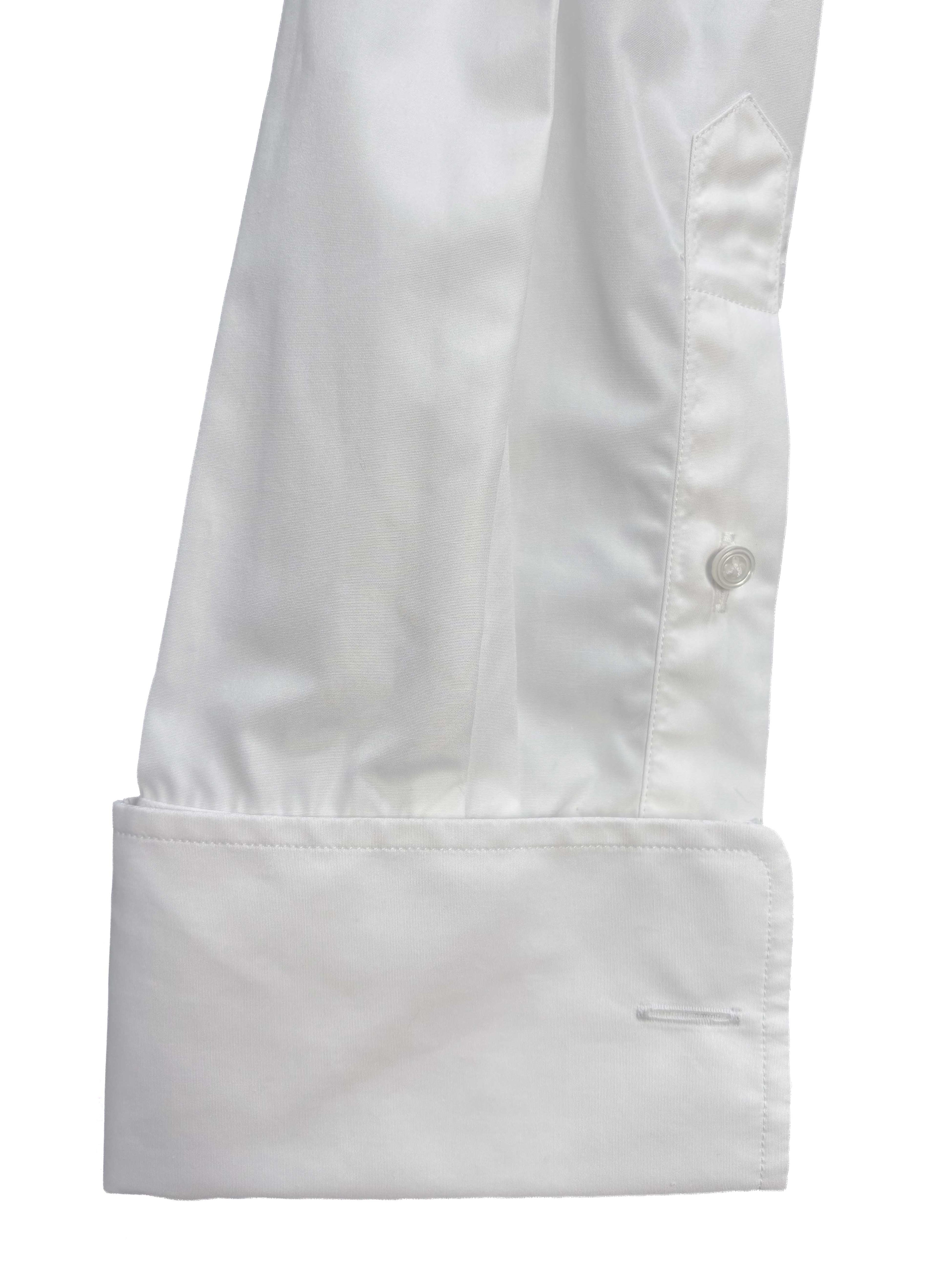 Pleated Tuxedo Shirt Concealed Placket - White