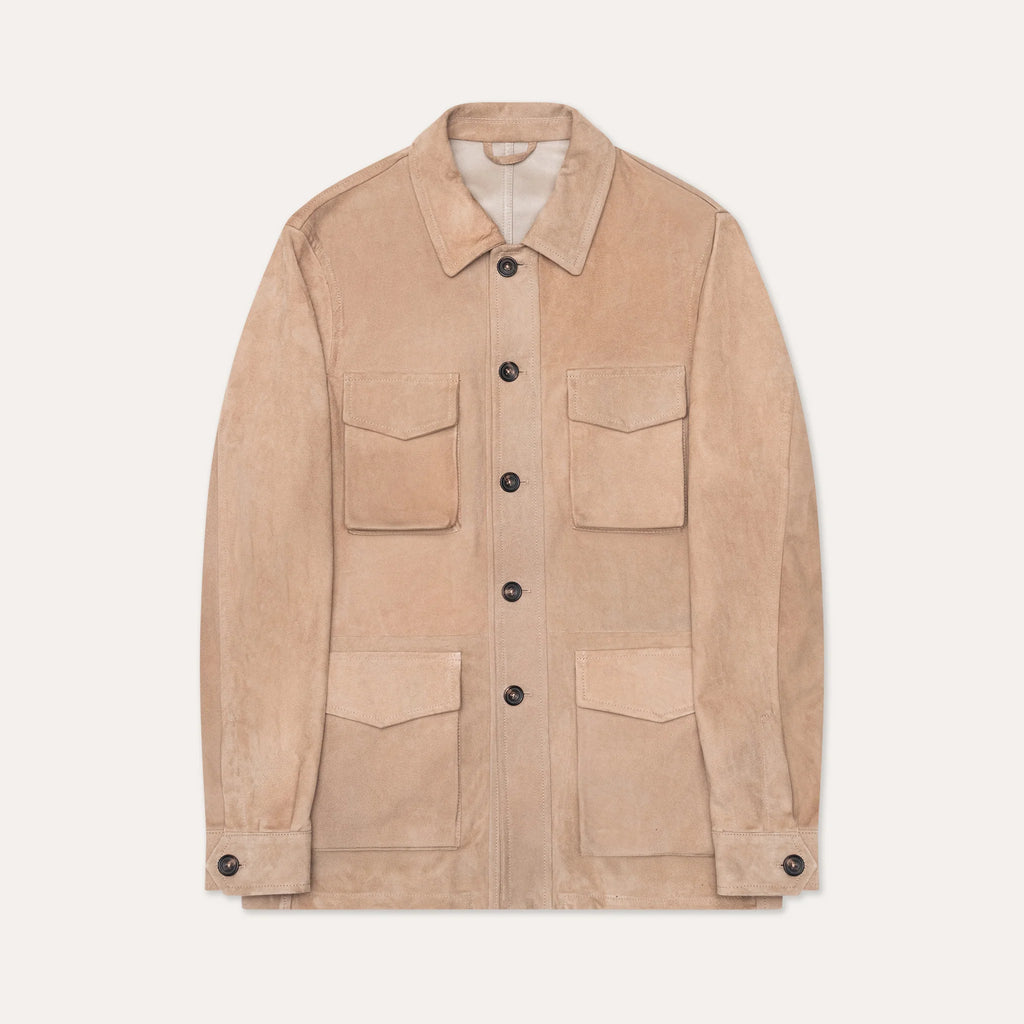 Safari Jacket - Tan Suede