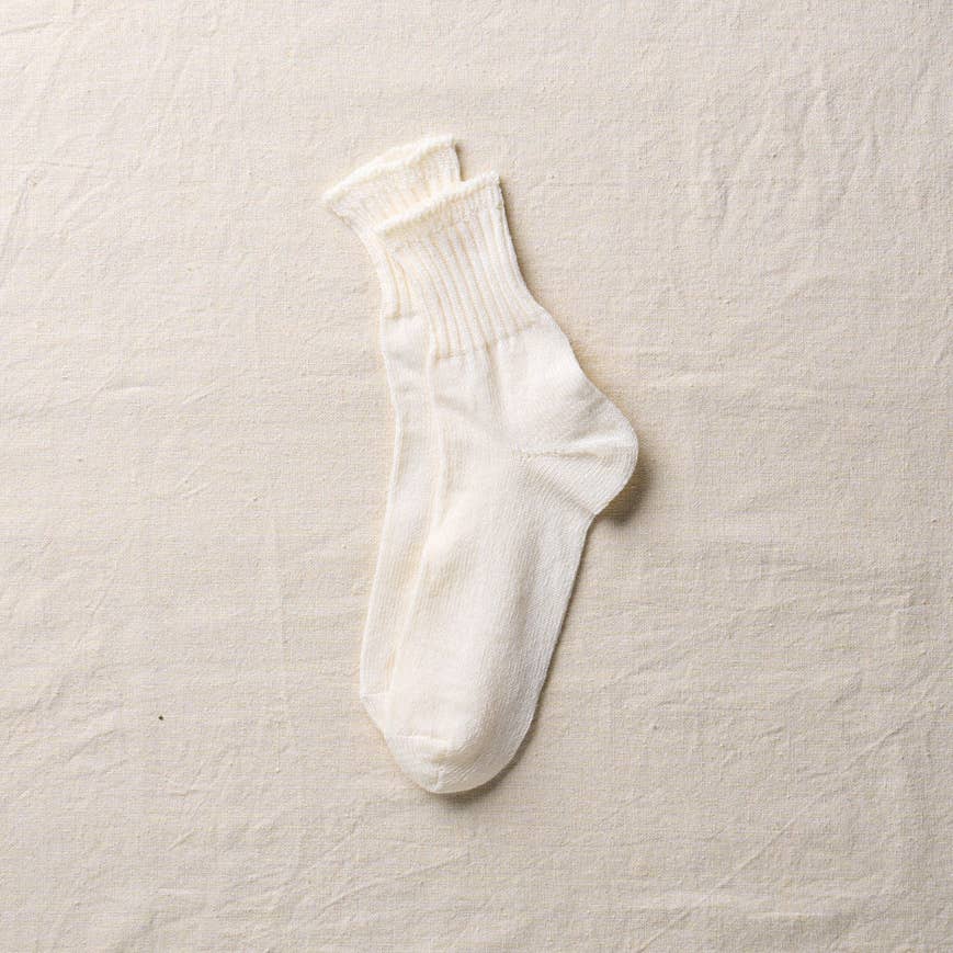 Washi Organic Cotton Ribbed Socks - Natural