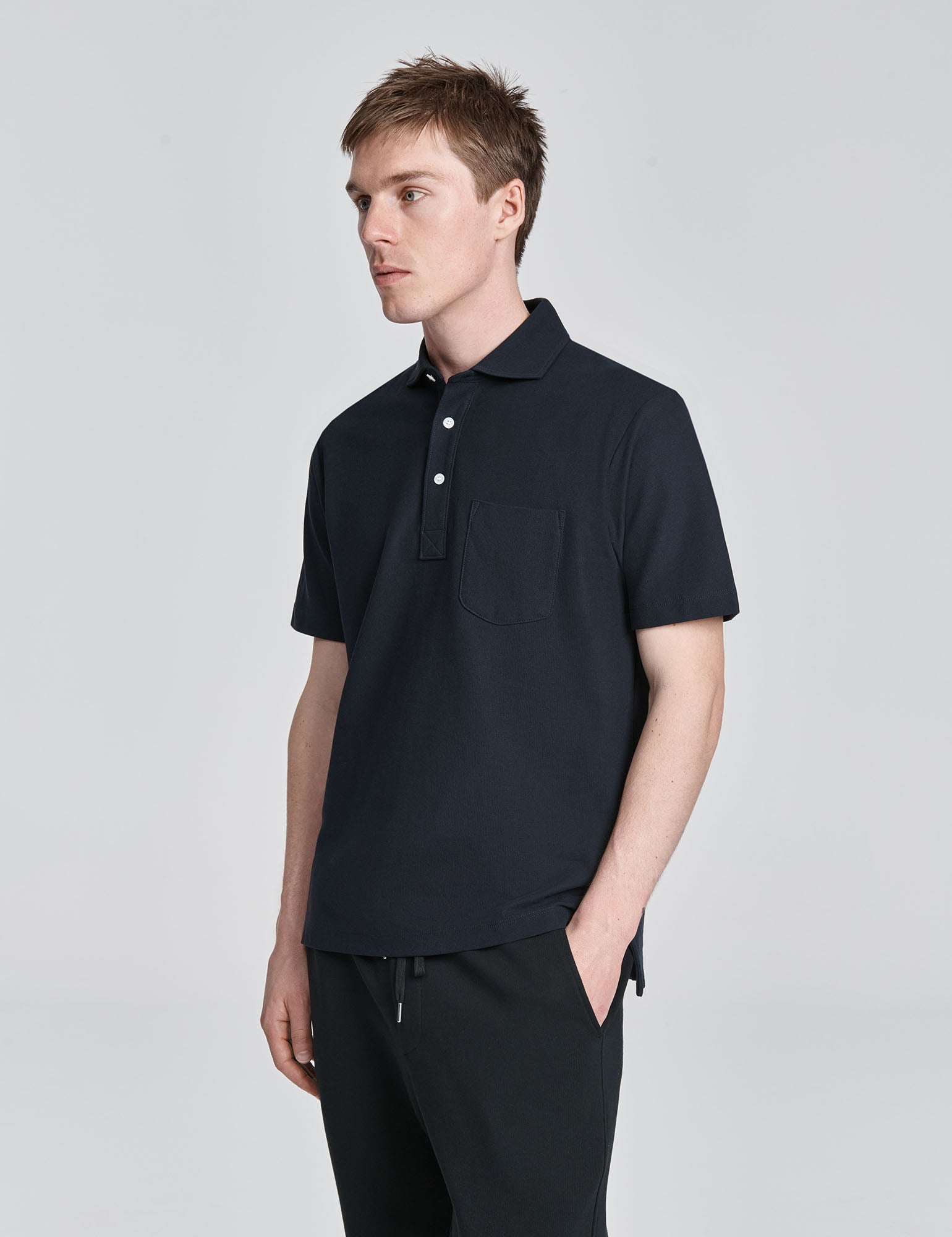 Pique Spread Collar Polo